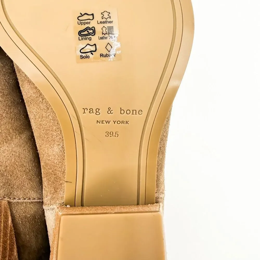 Rag & Bone Dart Tan Suede Ankle Boots Pointed Toe Size 9.5